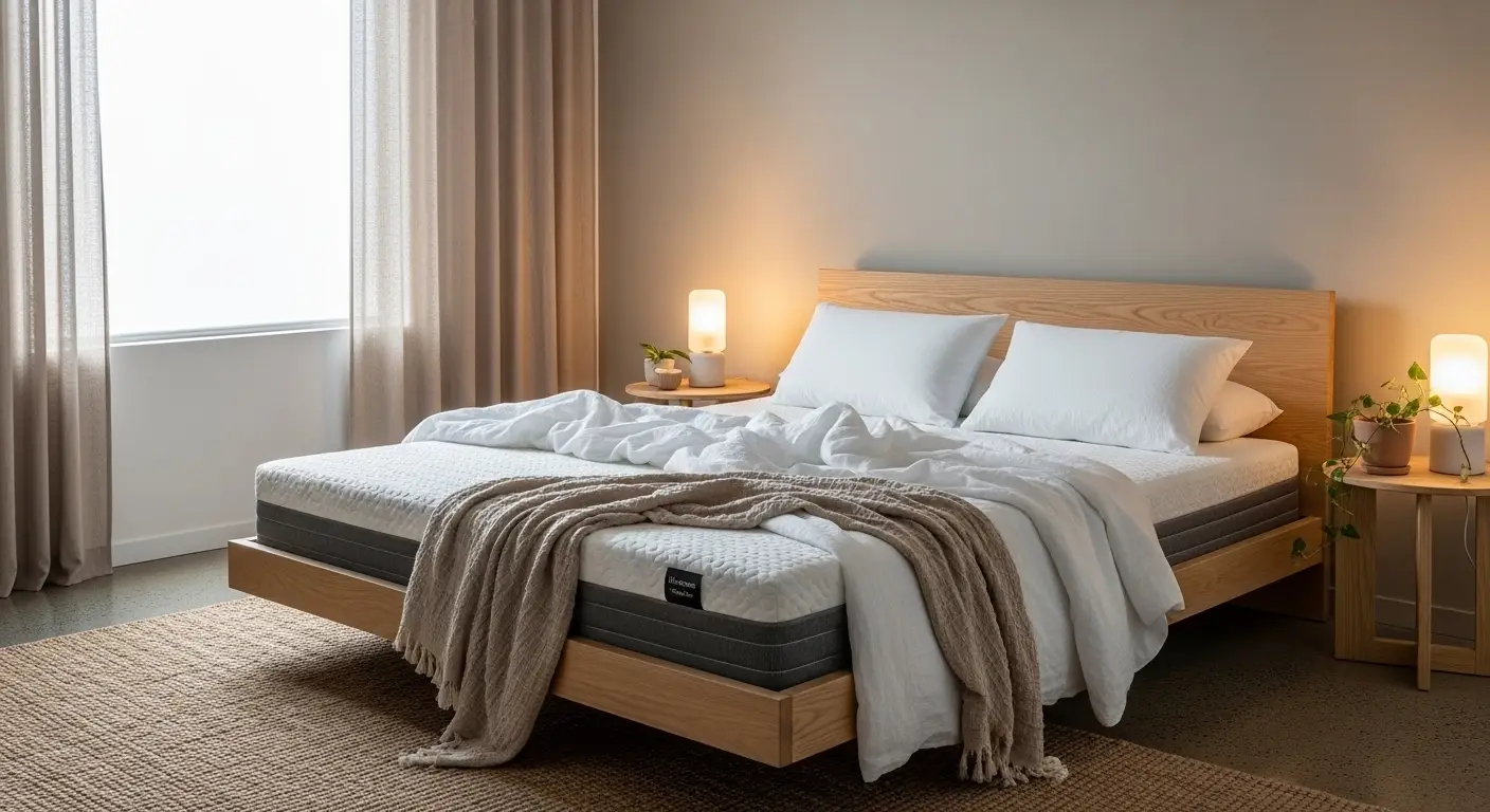 Eco-friendly bedroom setup with organic mattress