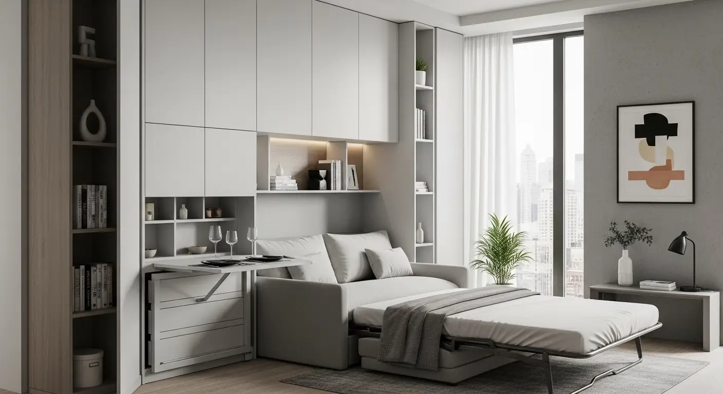 Person using voice assistant device to control lights and home devices