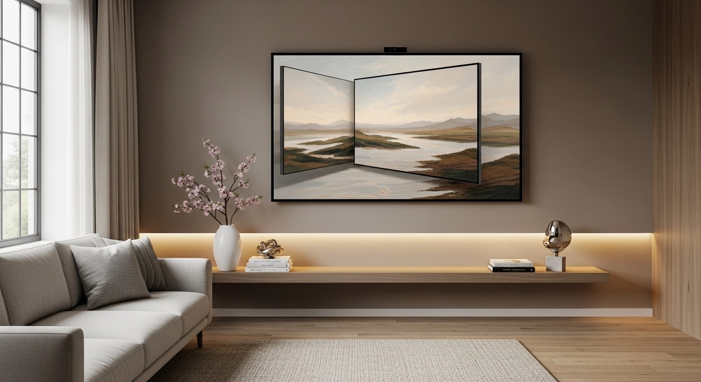 Digital frame displaying artwork while functioning as a smart display