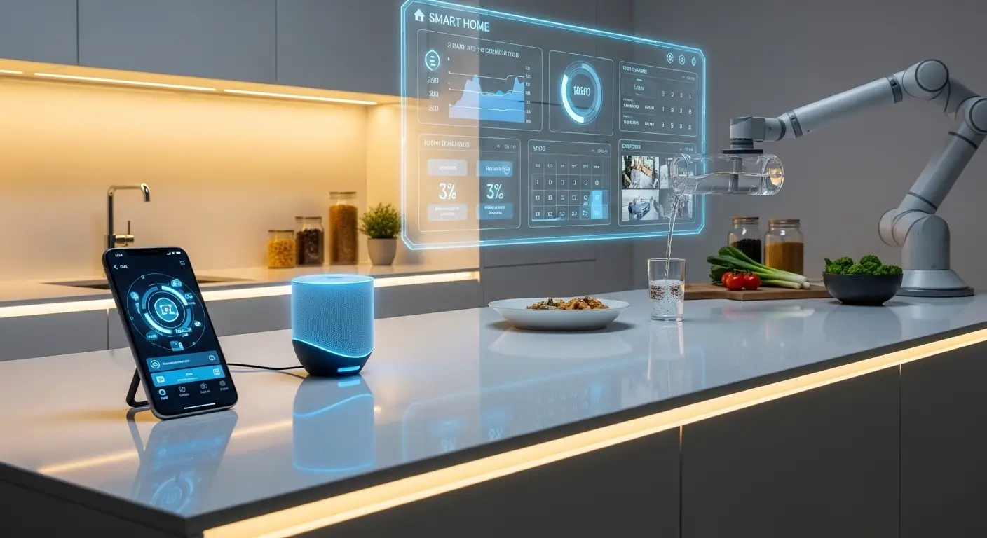 Smart kitchen devices connected with mobile app and voice assistant
