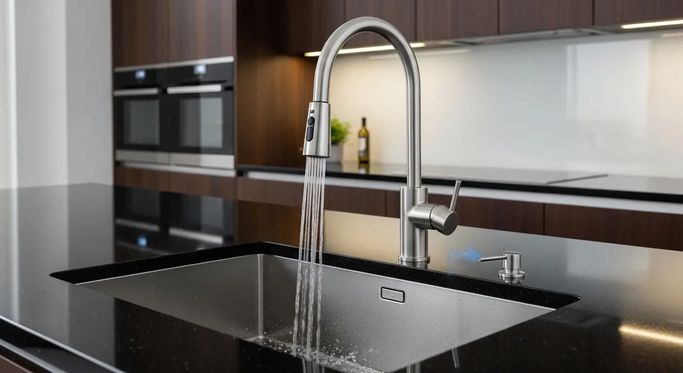 Motion-sensor kitchen faucet turning on automatically