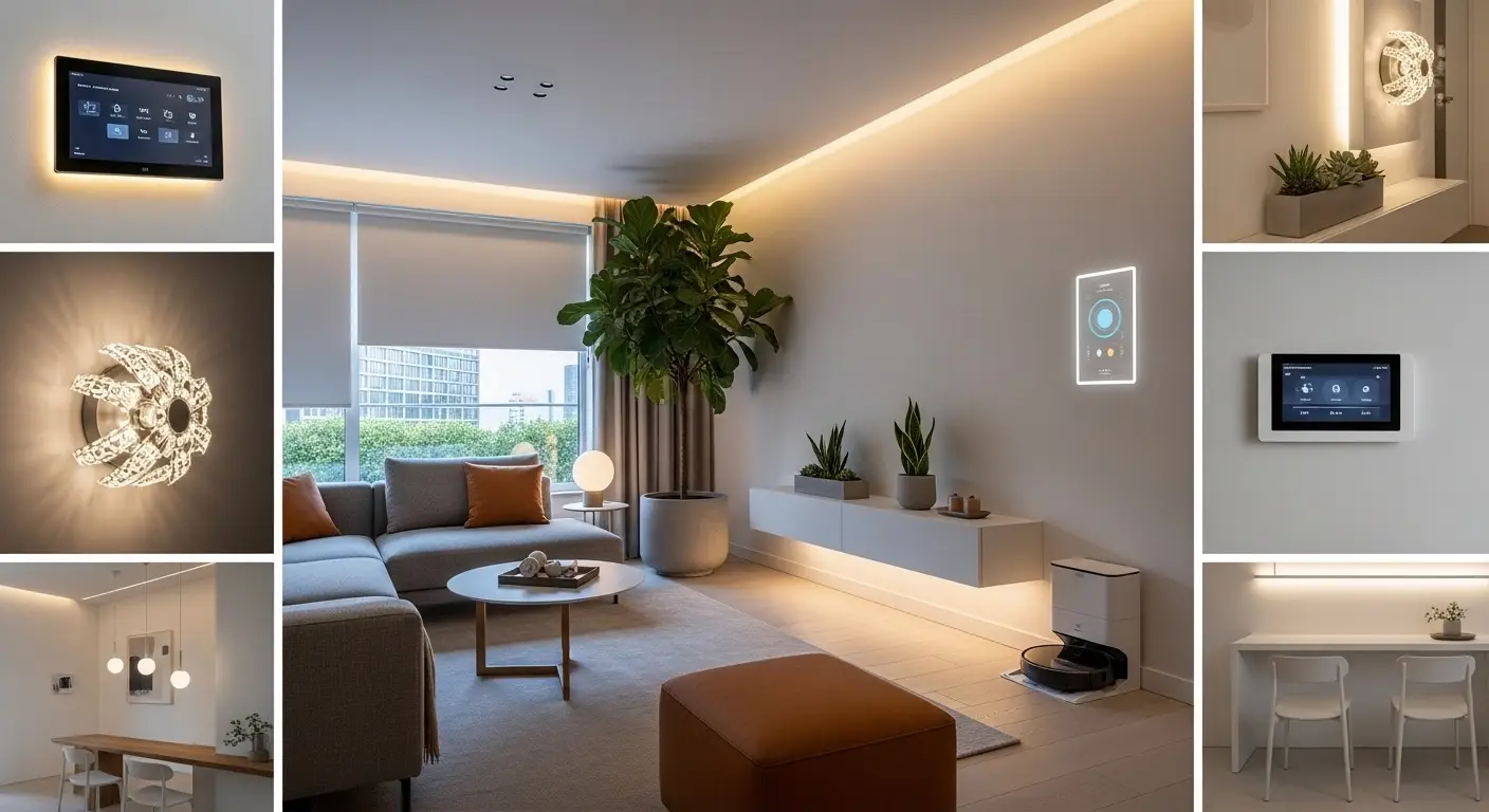 Modern home decor trends 2026 with smart lighting minimalist furniture and cozy living room design