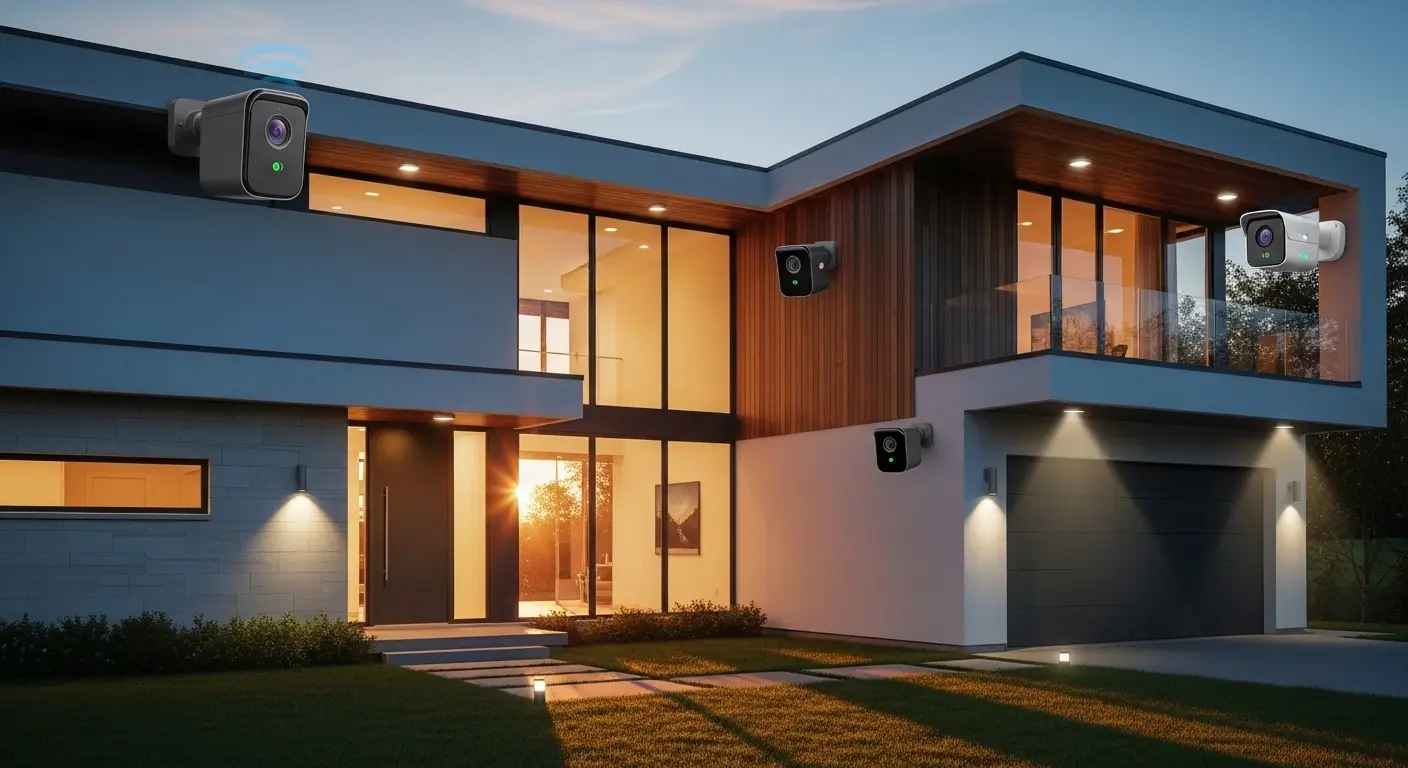 smart security cameras protecting modern home on a budget