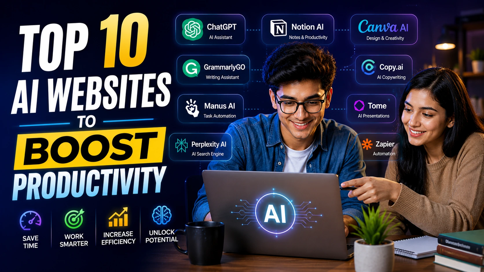 Top 10 AI Websites to Boost Productivity